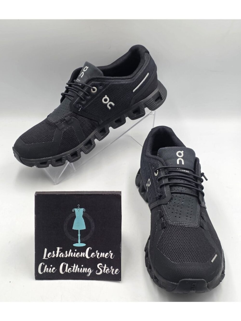 On Cloud 5 Women's All Black Lightweight Athletic Running Sneakers Size 9 3905